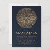 INVITATION NAVY OR CLASSIQUE ORNÉ MANDALA GRANDE OUVERTE (Devant)