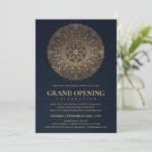 INVITATION NAVY OR CLASSIQUE ORNÉ MANDALA GRANDE OUVERTE (Debout devant)
