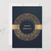 INVITATION NAVY OR CLASSIQUE ORNÉ MANDALA GRANDE OUVERTE (Dos)