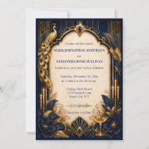 Navy or gold gatsby paon mariage luxueux