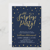Invitation Navy & Or | Moderne Fête de Retraite Surprise (Devant)