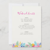 Invitation Navy Pink Tropical Wild Forest (Dos)