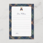 Invitation Navy Plaid Teddy Bear Time Capsule Card (Devant)