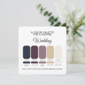 Invitation Navy Plum Soft Gold Winter Wedding Palette Card (Debout devant)