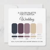 Invitation Navy Plum Soft Gold Winter Wedding Palette Card (Dos)