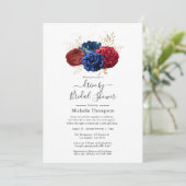 Invitation Navy, Rouge et Or Fleurs Drive By Shower (Debout devant)