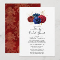 Navy, Rouge et Or Fleurs Drive By Shower