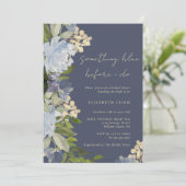 Invitation Navy Something Blue Before I Do Bridal Shower  (Debout devant)