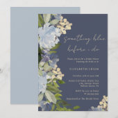 Invitation Navy Something Blue Before I Do Bridal Shower  (Devant / Derrière)