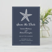 Invitation Navy Starfish pour annoncer la date (Debout devant)