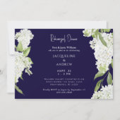 Invitation Navy White Hydrangeas Rehearsal Dinner (Devant)