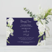 Invitation Navy White Hydrangeas Rehearsal Dinner (Debout devant)