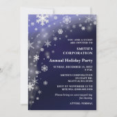 Invitation Navy White Snowflakes Corporate Holiday Party (Devant)