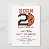 Invitation Né 2 Ball Basketball 2e fête d'anniversaire (Devant)