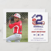 Invitation Né 2 Baseball | Thème sportif 2e anniversaire du g (Devant)