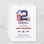 Invitation Né 2 Baseball | Thème sportif 2e anniversaire du g (Devant)