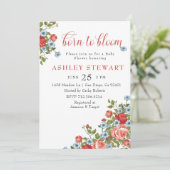 Invitation Né à fleurir Baby shower Fleur sauvage (Debout devant)