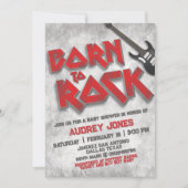 Invitation Né à Rock - Baby shower (Devant)