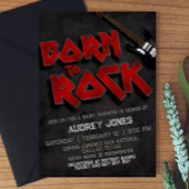 Invitation Né à Rock - Baby shower