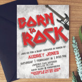Invitation Né à Rock - Baby shower