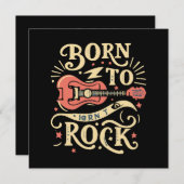 Invitation Né à Rock Electric Guitar (Devant / Derrière)