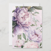 Invitation Né au Baby shower fleuri pourpre de Bloom (Dos)