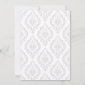 Invitation Né au Baby shower fleuri pourpre de Bloom (Dos)