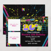 Invitation Né dans les années 80 2 Photos Alors & Maintenant  (Devant / Derrière)