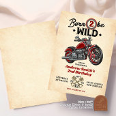 Invitation Né Deux Be Wild Motorcycle 2e Birthday Boy