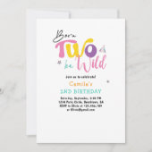 Invitation Né Deux Être Sauvage Safari Tropical Animaux Anniv (Devant)