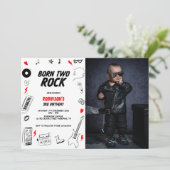 Invitation Né deux Rock Rockstar 2nd Birthday Photo (Debout devant)