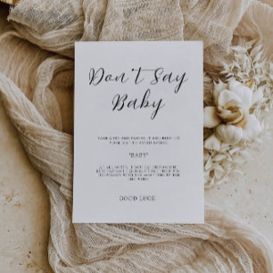 Invitation Ne dites pas Baby Game, Minimalist Baby shower Sig