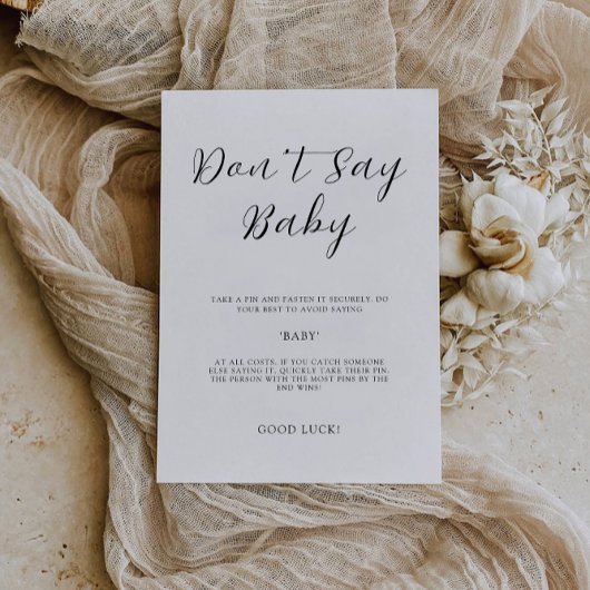 Invitation Ne dites pas Baby Game, Minimalist Baby shower Sig