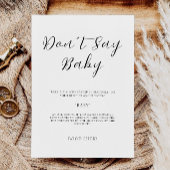 Invitation Ne dites pas Baby Game, Minimalist Baby shower Sig