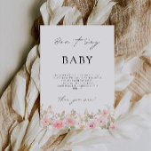 Invitation Ne dites pas Baby Game, Rose signe Baby shower,