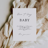 Invitation Ne dites pas Baby Game, signe de Baby shower,