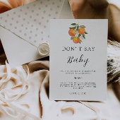 Invitation Ne dites pas Baby shower jeu, Aquarelle Oranges