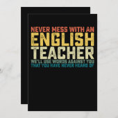 Invitation Ne Faites Jamais Chier Un Prof D'Anglais On Se Ser (Devant / Derrière)