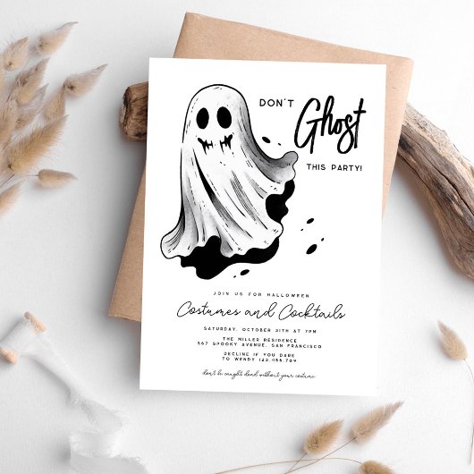 Invitation Ne fantôme pas cette fête à l'halloween