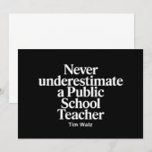 Invitation Ne jamais sous-estimer Kamala, enseignant d'école  (Devant / Derrière)
