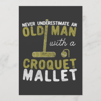 Invitation Ne jamais sous-estimer un vieil homme au croquet