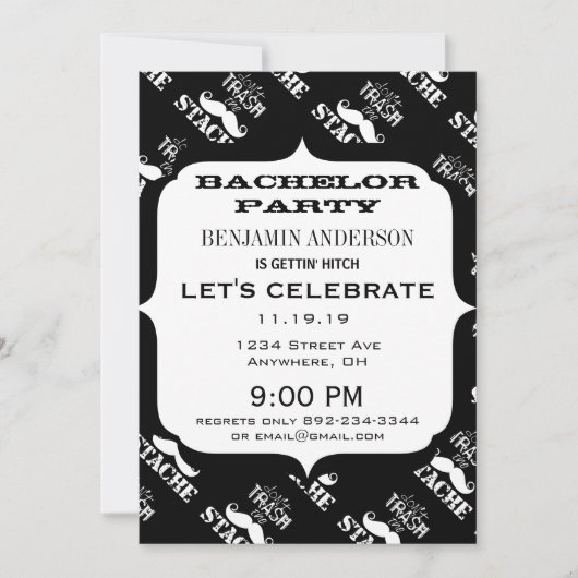 Invitation Ne jetez pas la moustache Retro Hipster (Devant)