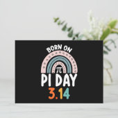 Invitation Né Le Jour Du Pi Anniversaire Math Funny (Debout devant)