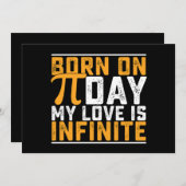Invitation Né Le Jour Du Pi Mon Amour Est Infini Math Funny (Devant / Derrière)