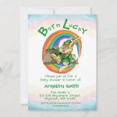 Invitation Né Lucky Little Saint Patrick Baby shower Rabbit (Devant)