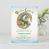 Invitation Né Lucky Little Saint Patrick Baby shower Rabbit (Debout devant)