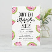 Invitation Ne mangez pas de Baby shower de graines de pastèqu (Debout devant)