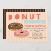 Invitation Ne manquez pas cette fête - Donuts Party Invitatio (Devant / Derrière)