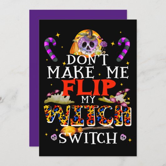 Invitation Ne me fais pas basculer mon interrupteur de sorciè (Devant / Derrière)
