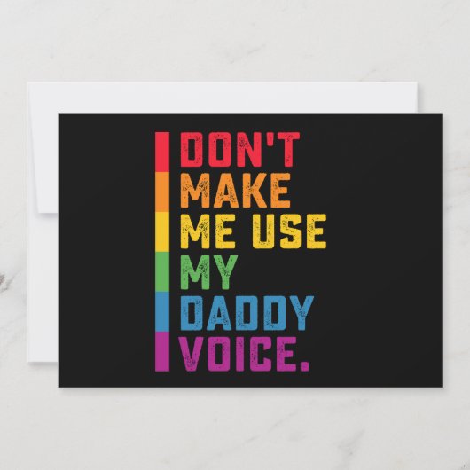 Invitation Ne me faites pas utiliser My Daddy Voice Funny Gay (Devant)